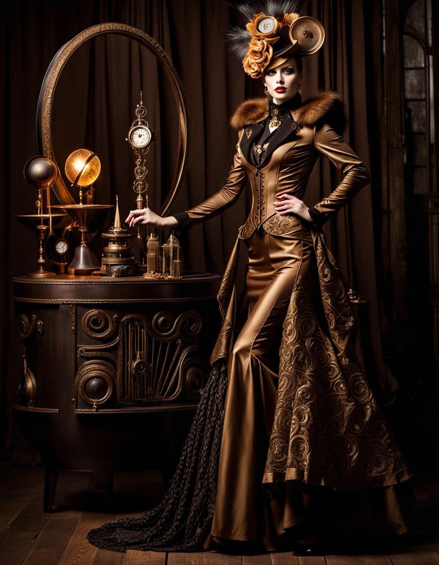 Space-Fi Masquerade Party in Steampunk Nouveau Style