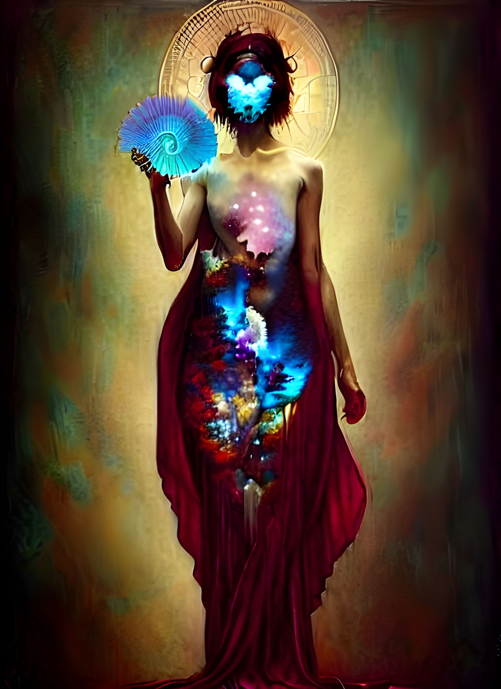 Magical Fan in Voxel Fractal Style