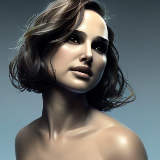 Hyperdetailed Portrait of Natalie Portman in Artstation Styl...