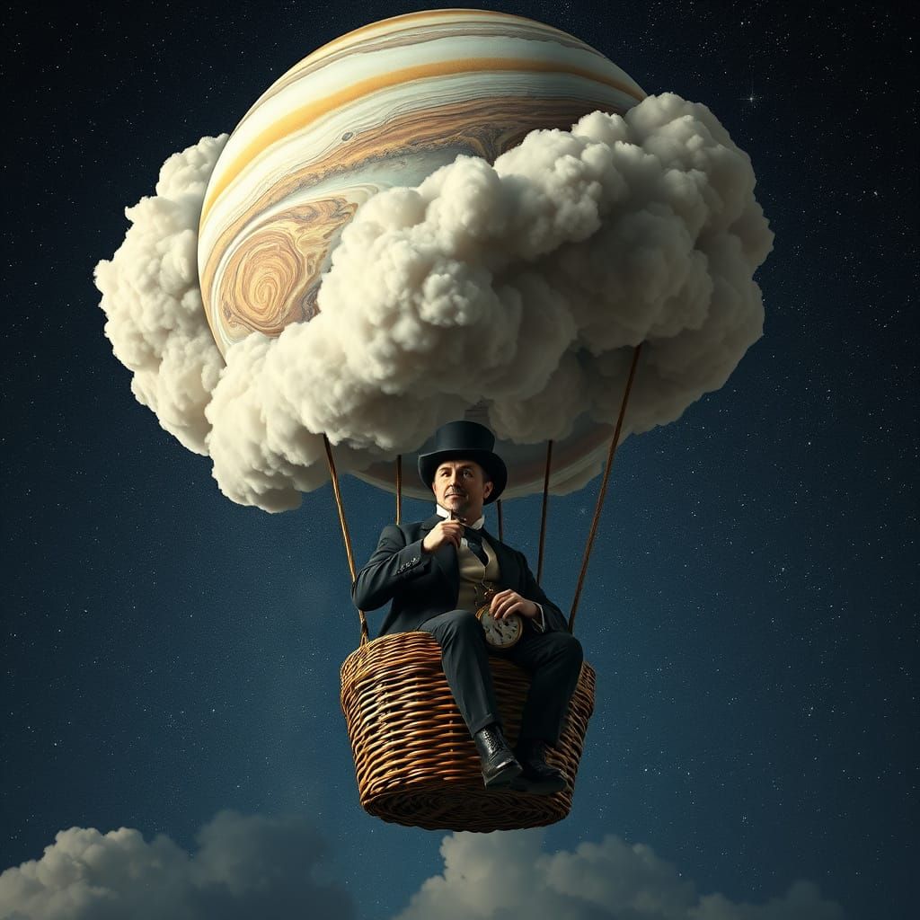 Victorian Man's Space Balloon Journey