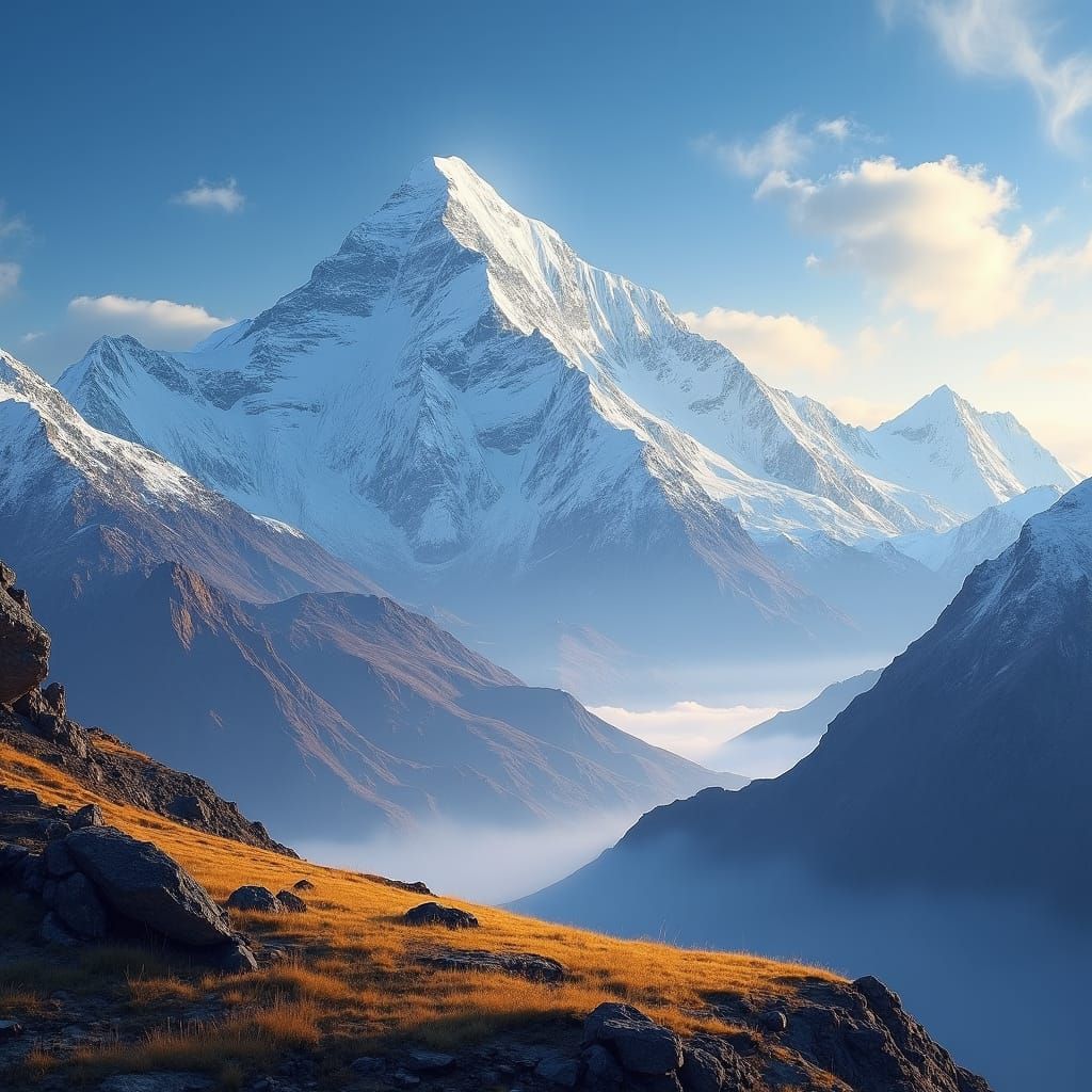 Mount Everest at Dawn: A Serene Landscape