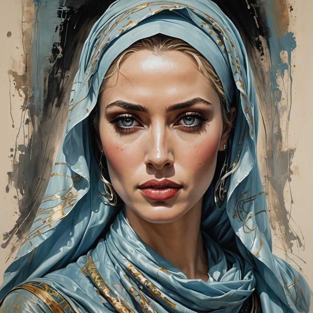 Hijabi Portrait in Oil Painting Style