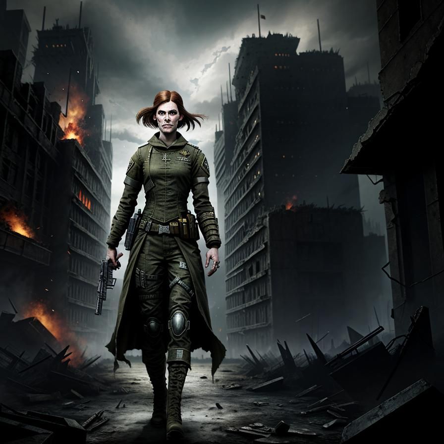 Eldritch Woman General in Dystopian Army