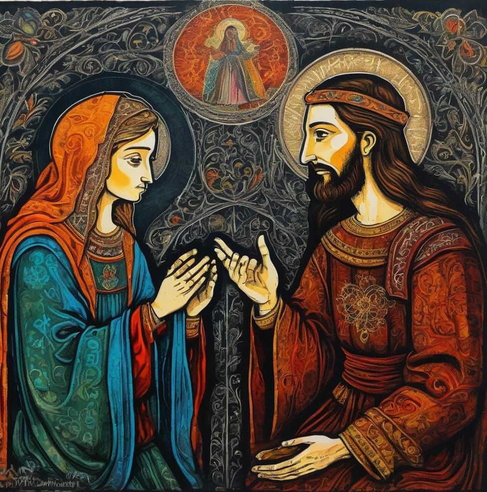 Jesus and Mary Magdalene in Medieval Monoprint