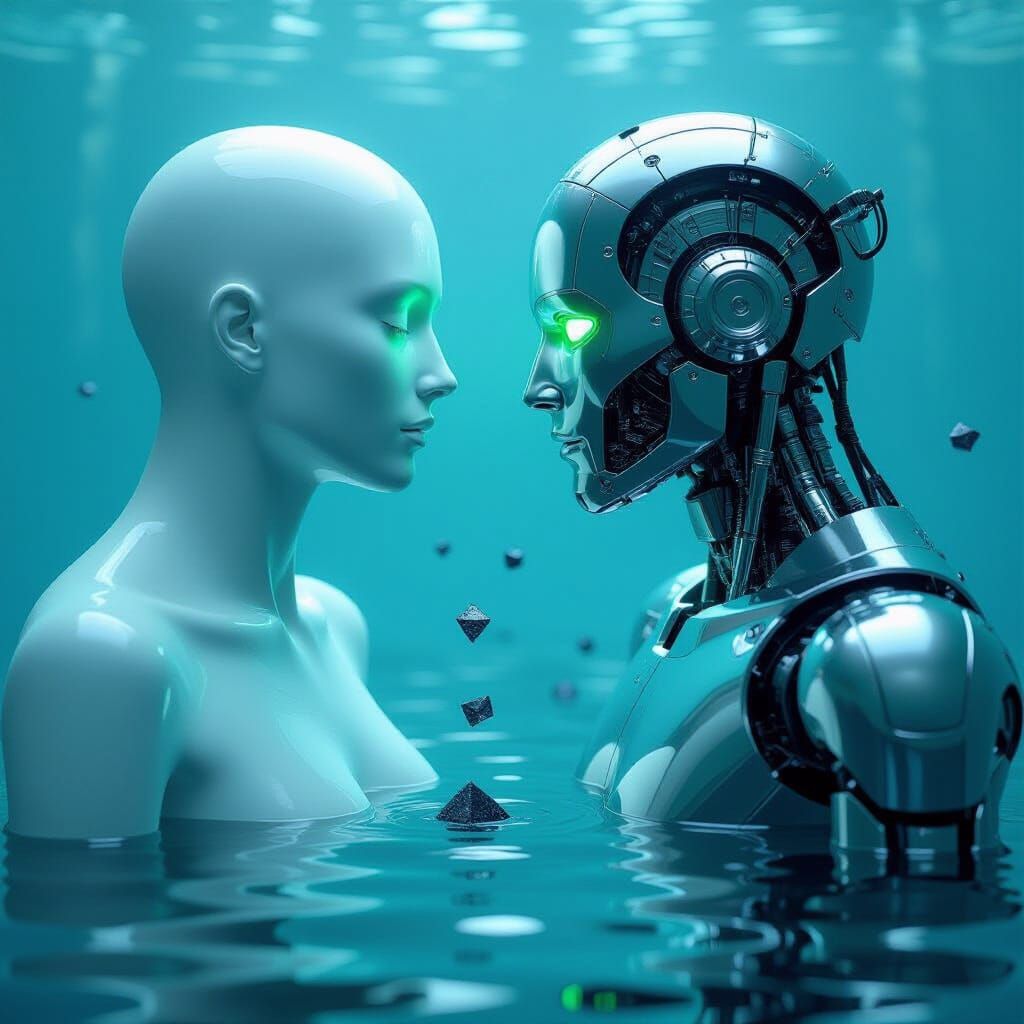 Figures Confronting in Boiling Acid, Futuristic Mystery