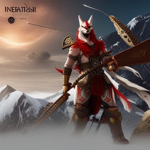 Giant Kitsune Warrior Enters Mountain Village