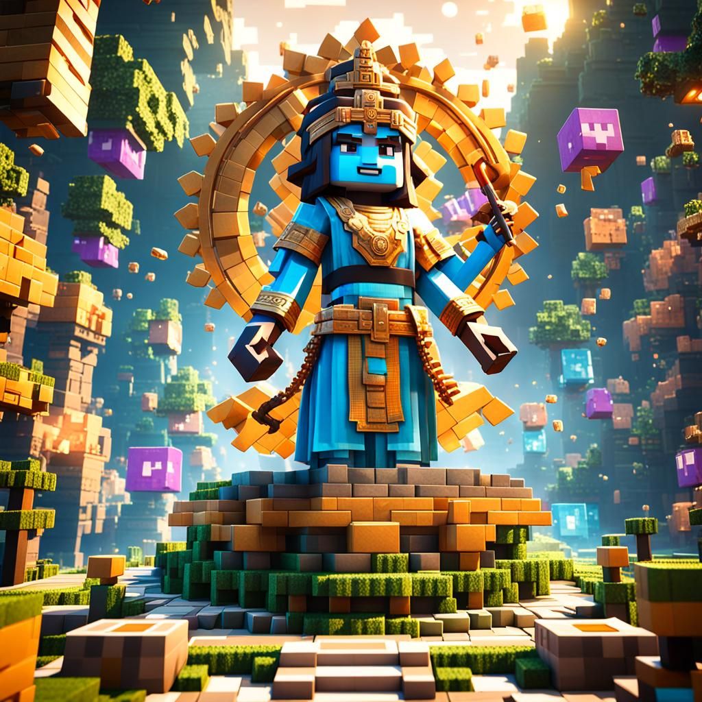 Saraswati Builds Minecraft World: 3D Game Cinematic