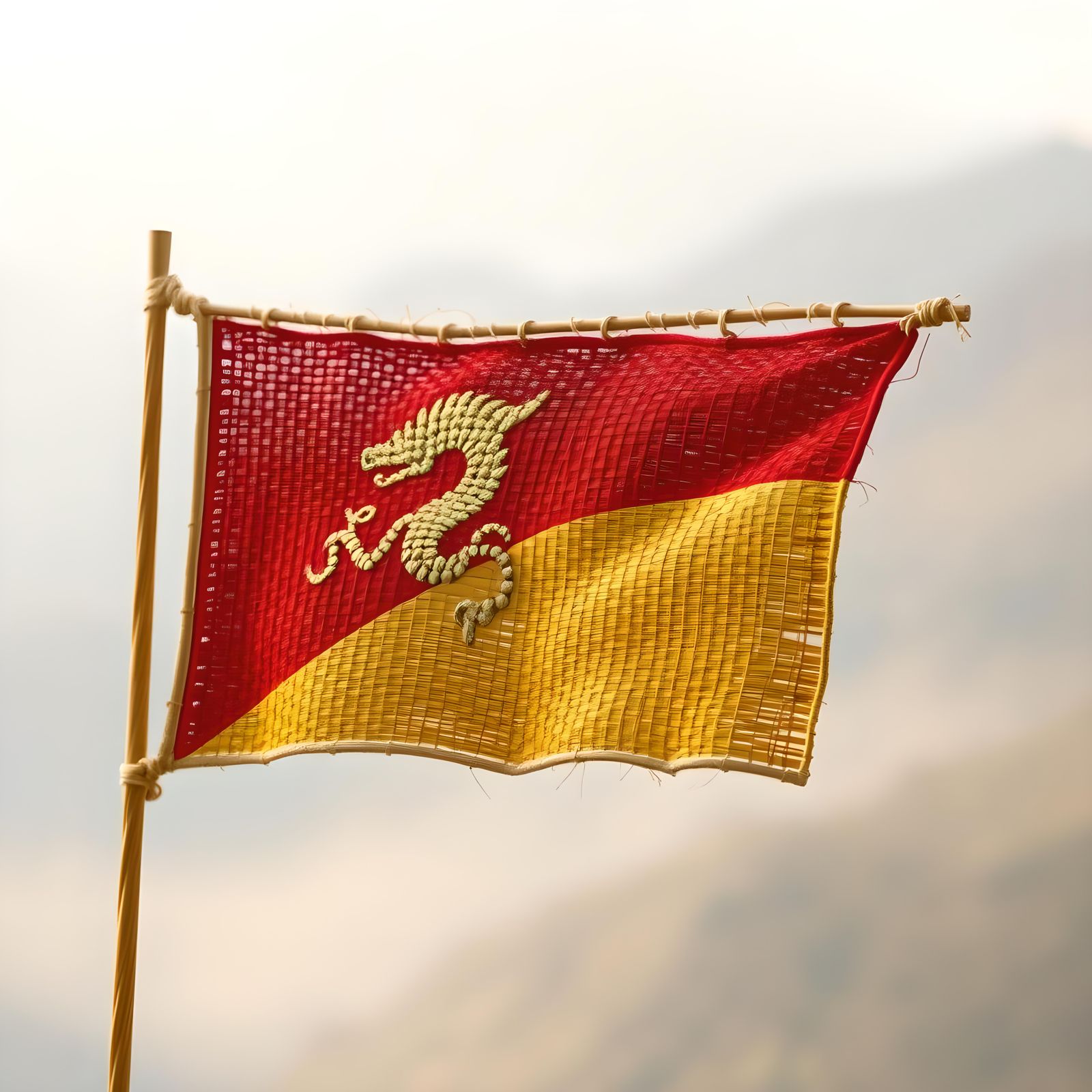 Bhutan Flag Wickerwork Art
