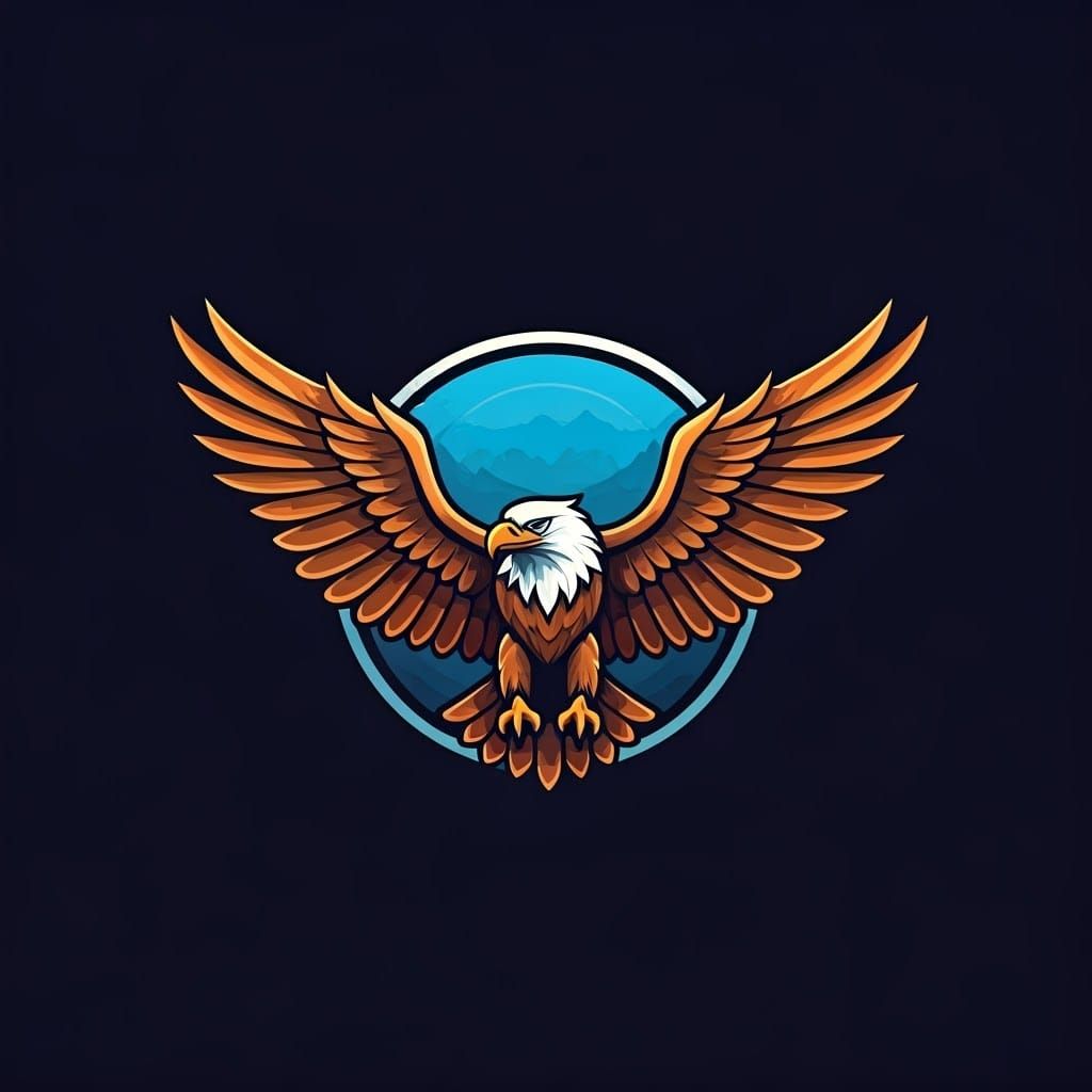 Eagle Security Logo in Geometric Digital Art Style