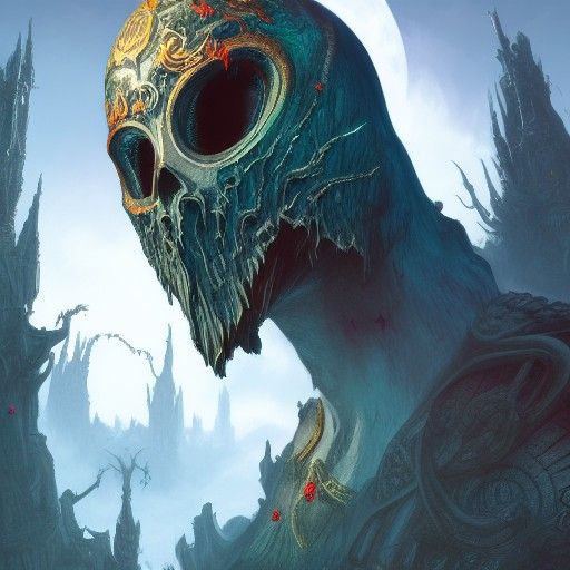 Detailed Ghostface Matte Painting in Deep Color