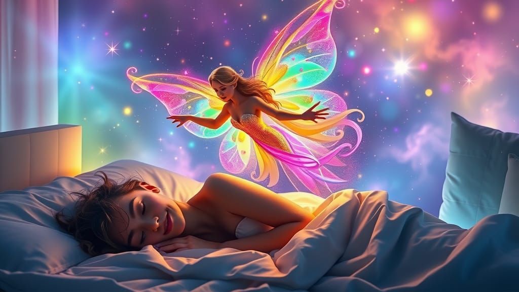 Ethereal Rainbow Deity Spreading Dreams