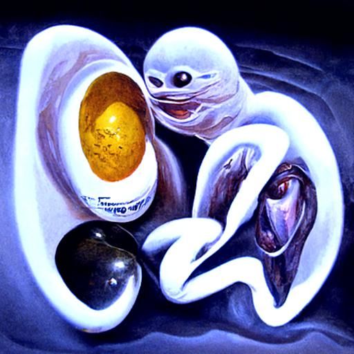 Sperm and Egg in Oil Painting Style