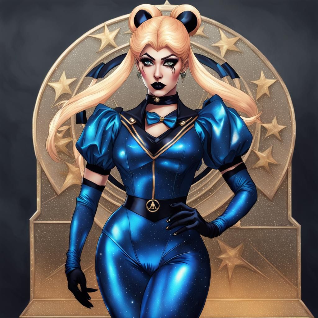 Gothic Sailor Scout Woman in Comic Book Art