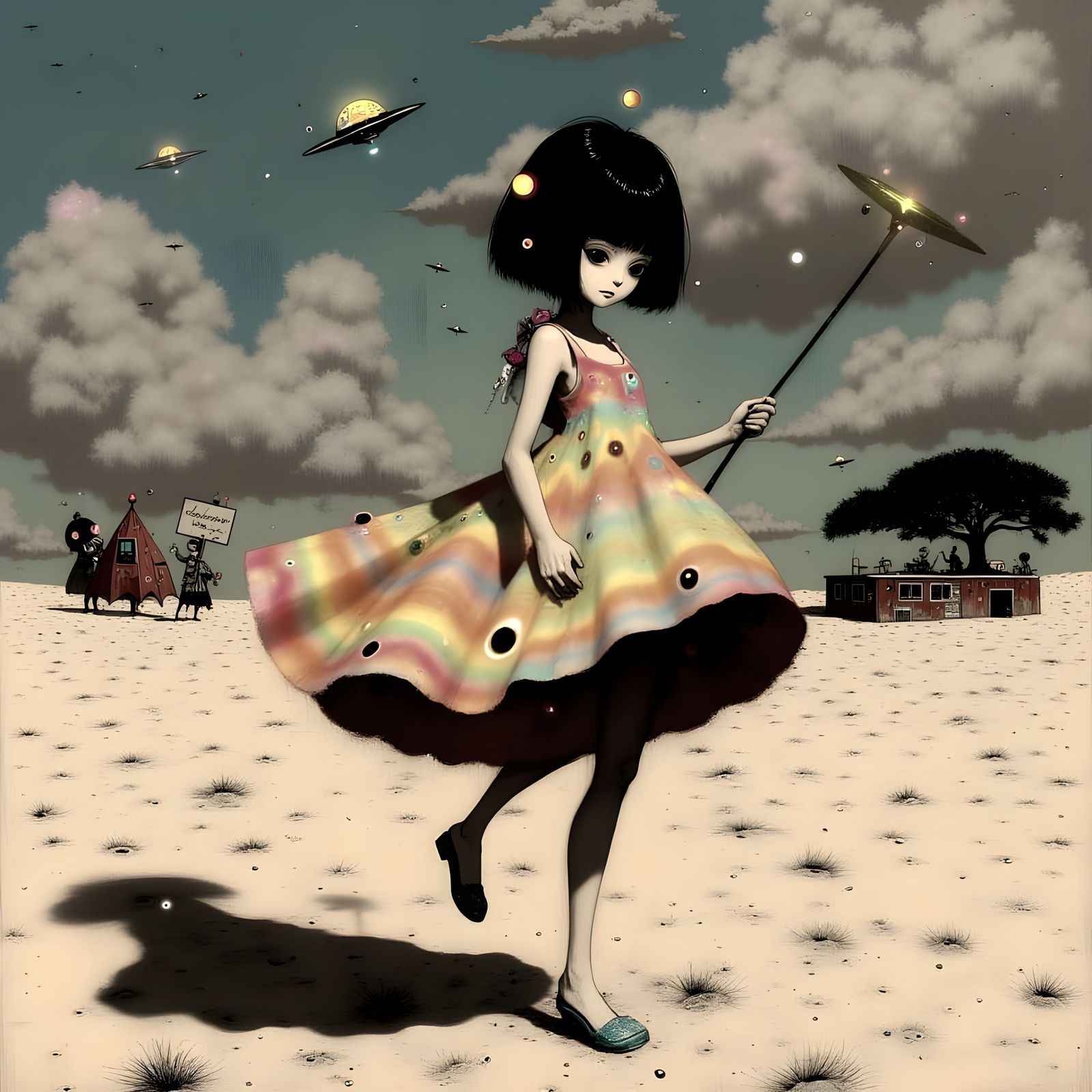 Surreal Nighttime Adventure in a Deserted Observatory