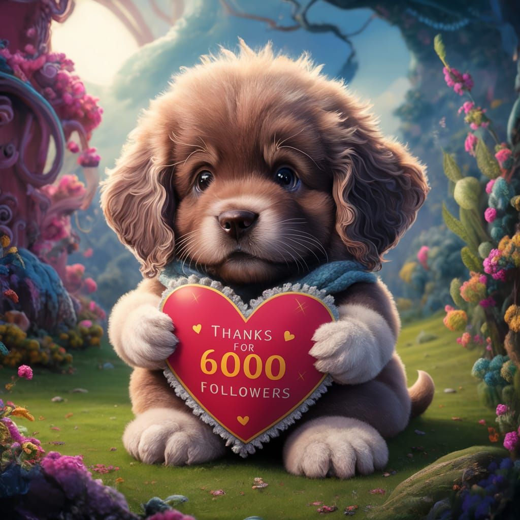 Charming Newfoundland Puppy Expressing Gratitude