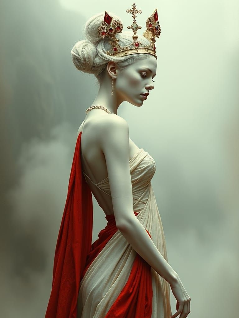 Victorious Albino Queen in Giger Style