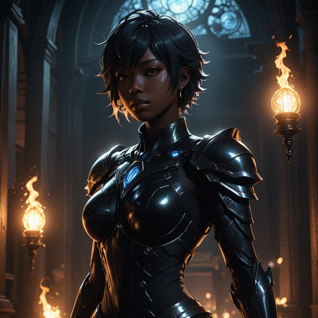 Dark Fantasy Anime Art: Haitian Hero Meets Enchanting Siren