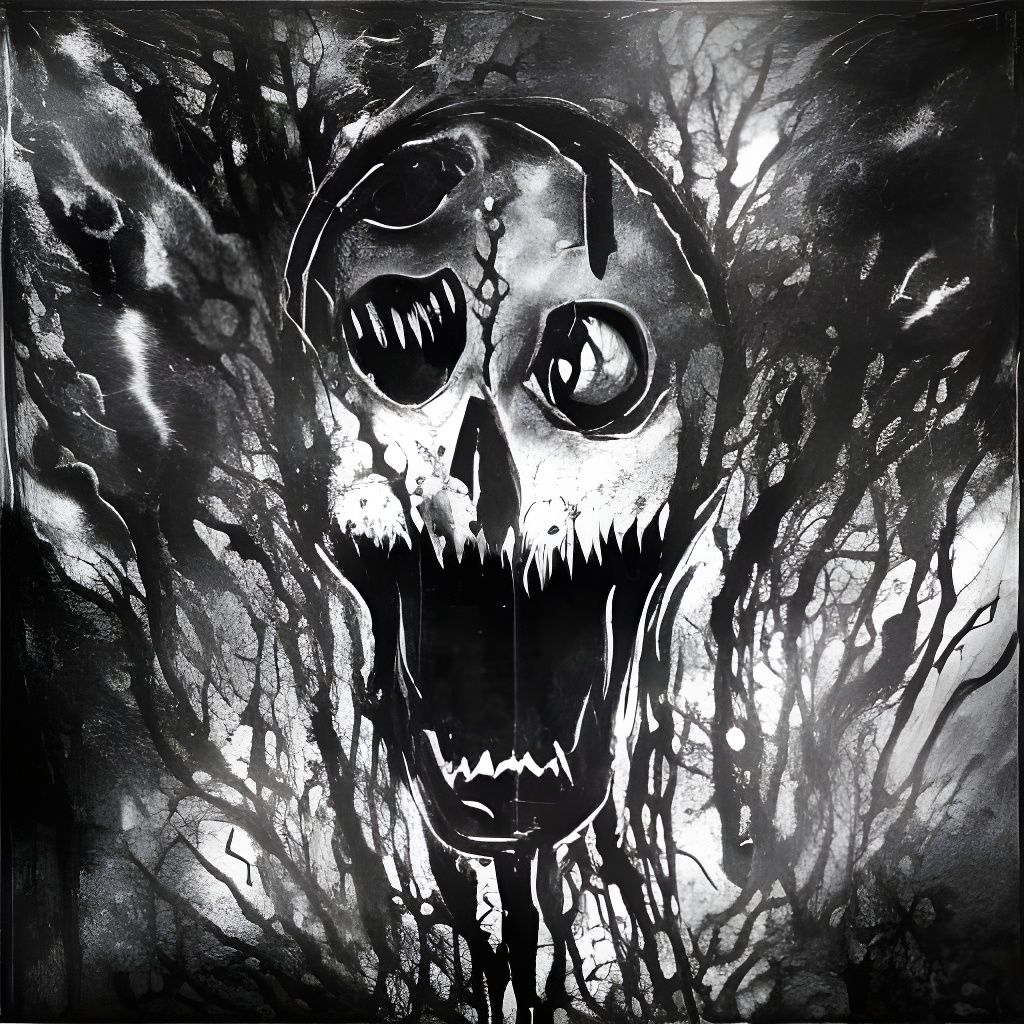 Dark Abstract Painting of Fallen Angels