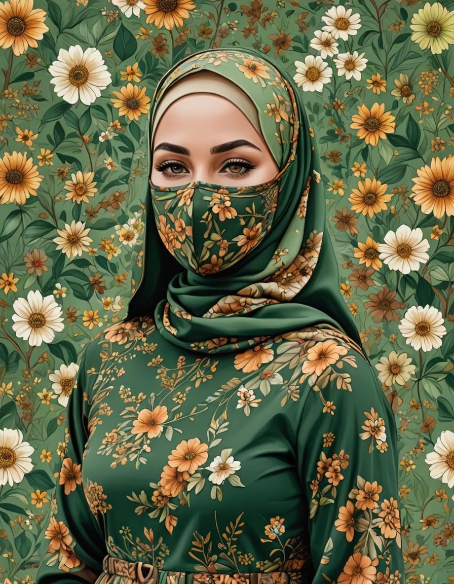 Woman in Facemask: Pop Art Portrait