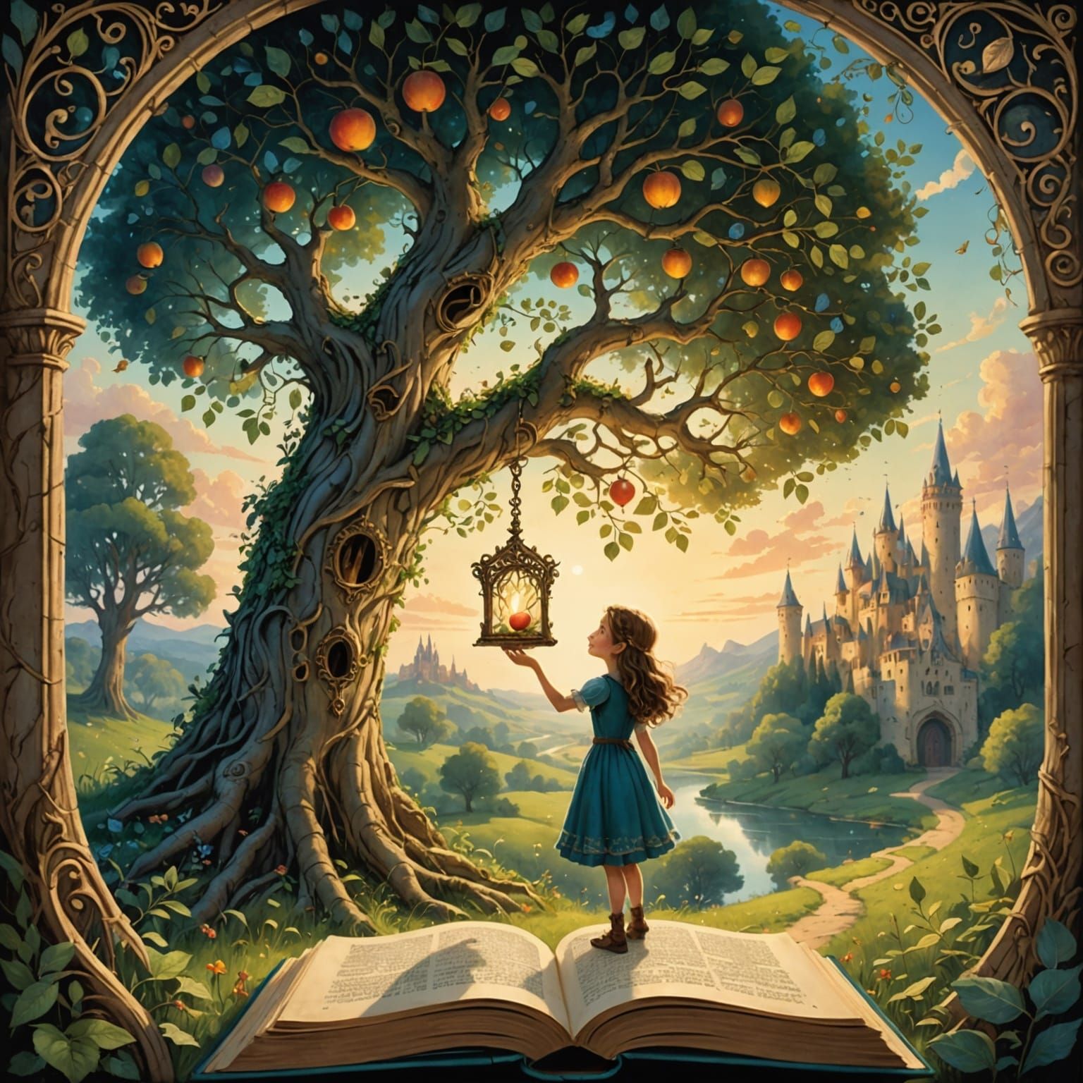 Magical Key Grows From Tree in Fairytale Book
