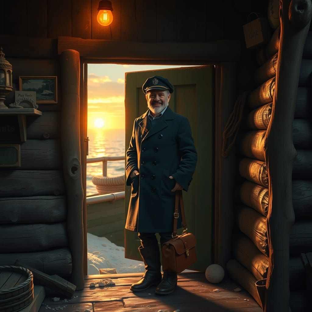 Seaside Cottage Welcomes Sailor Home: Dreamlike Painting