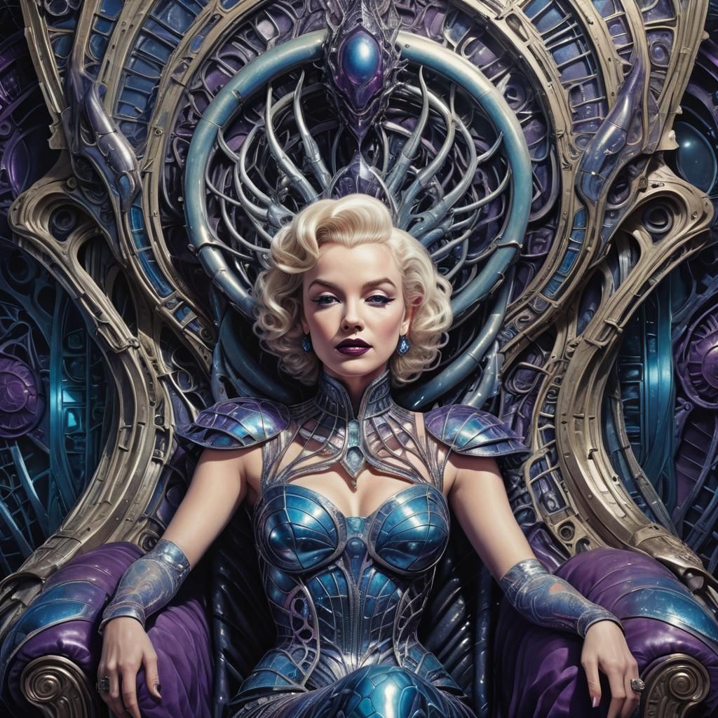 Alien Queen: Marilyn Monroe in Sci-Fi Portrait
