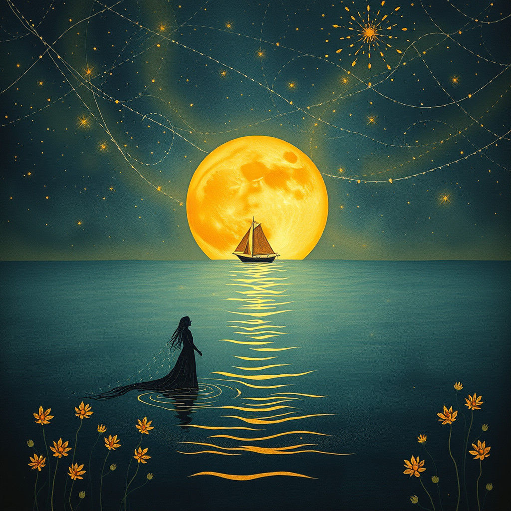 Celestial Beings in Ancient Dreamscape: Fantasy Art