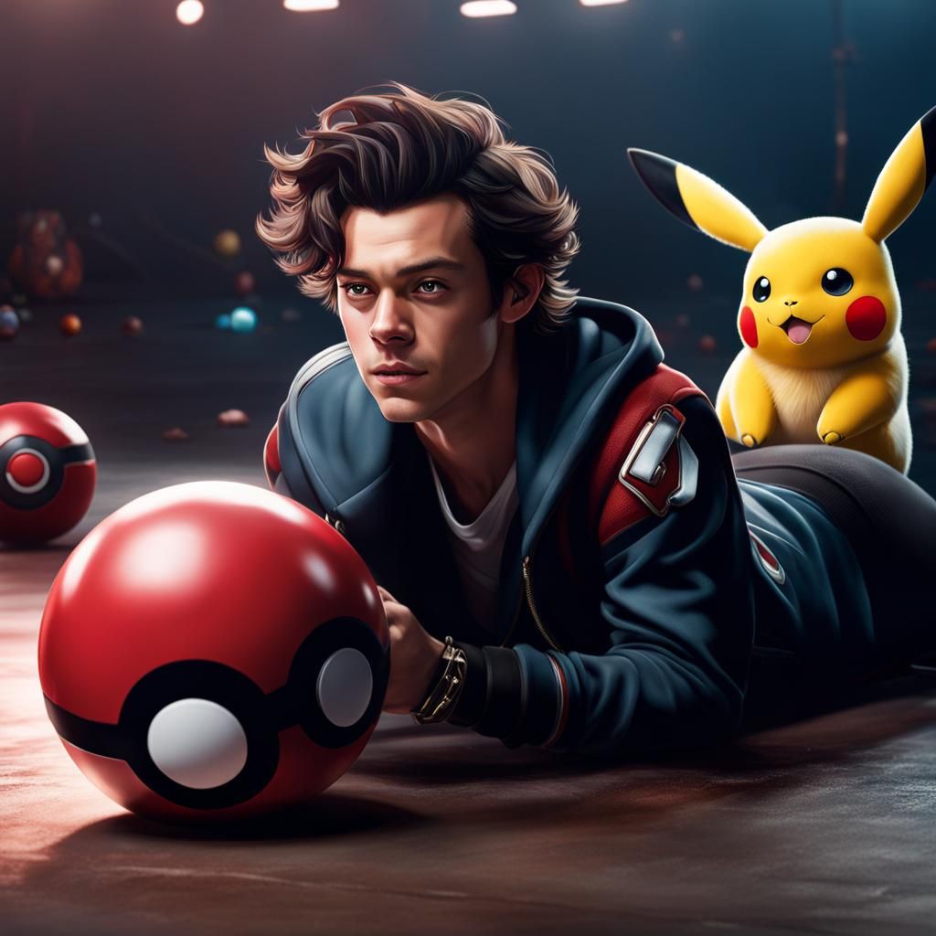 Harry Styles as a pokemon trainner