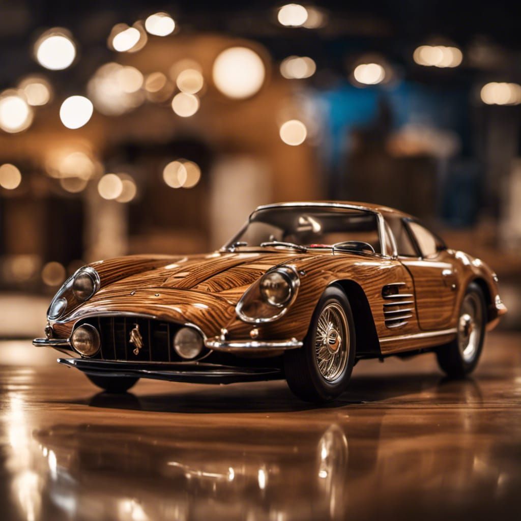 Detailed Wooden Car Inspired by Ferrari and Porsche
