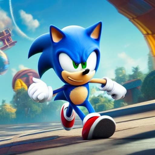 Sonic the Hedgehog Reimagined as 3D Digital Art