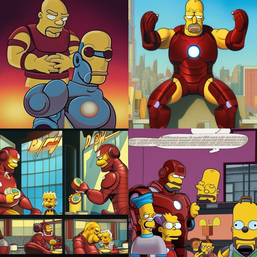 Iron Man and Homer Simpson Share Donuts