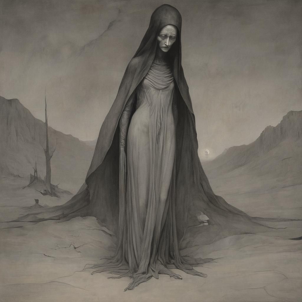 Grimdark Image in Dark Surrealist Style