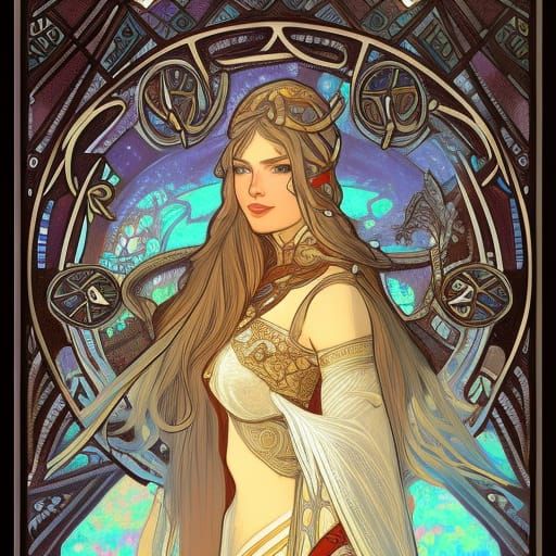 Opal Viking Warrior in Winter: Detailed Digital Art