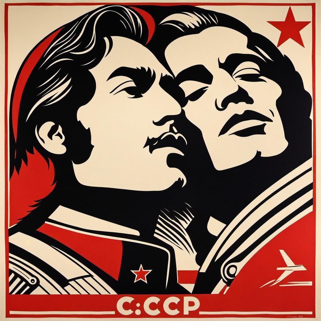 Soviet Propaganda Poster: The Kiss