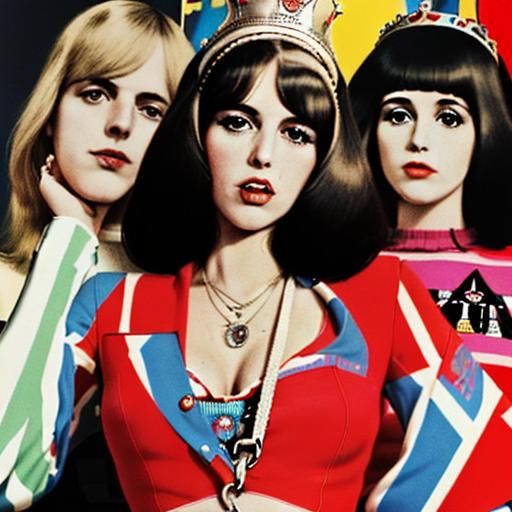 Retro 70s UK mod; “What do you mean, she’s the queen?!?”; in...