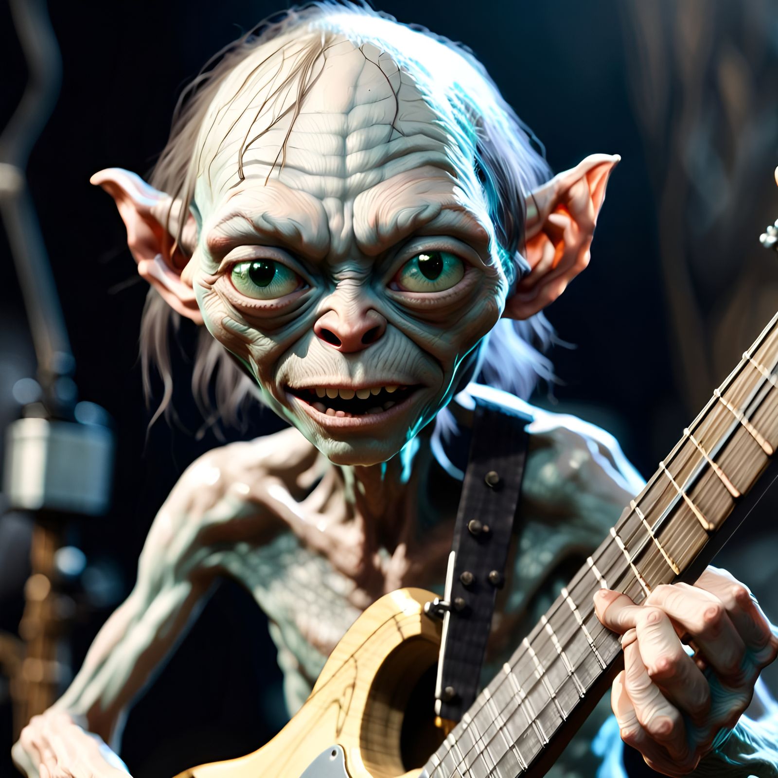 Gollum Shreds: A Detailed 3D Render