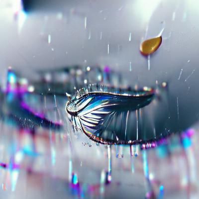 Wings Spread with Raindrop in High Definition