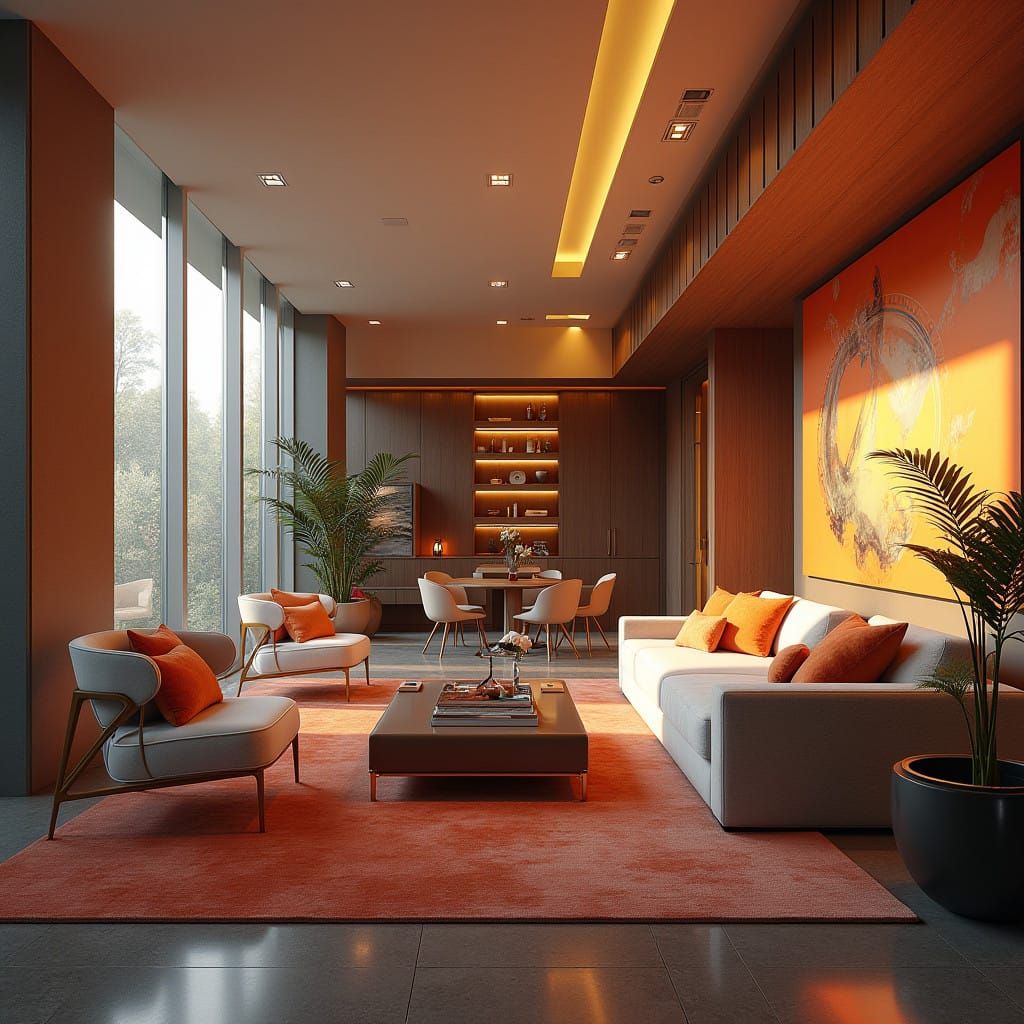 Elegant Futuristic Apartment in Chrome and Wood Aesthetic