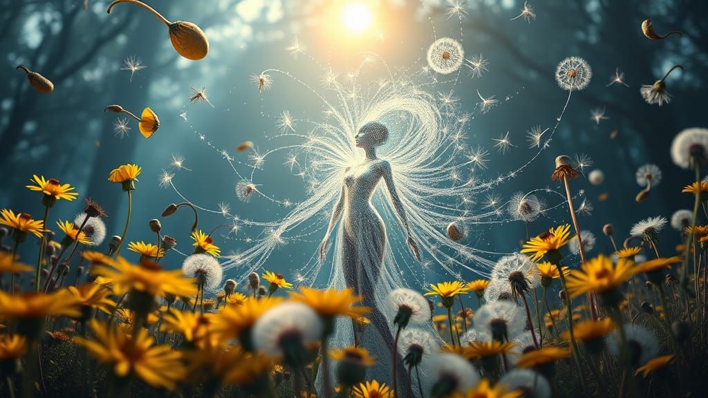 Ethereal Bio-Art: Celestial Serenity Meets Cosmic Drama