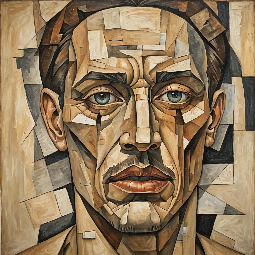 Cubist Depiction of the Soul's Eternal Strife