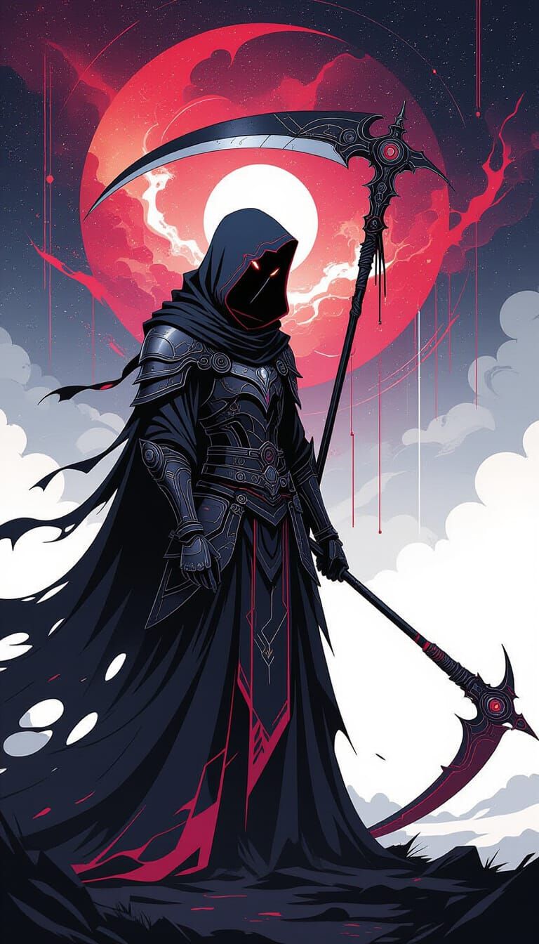 Look it still looks cool even though he got a floating scythe... it's one of the intelligent weapons okay!