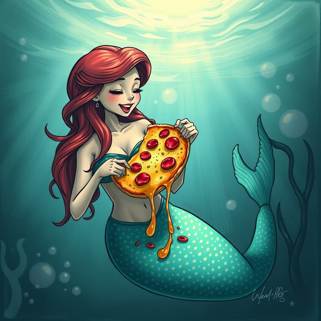 Mermaid's Pizza Party Under the Sea