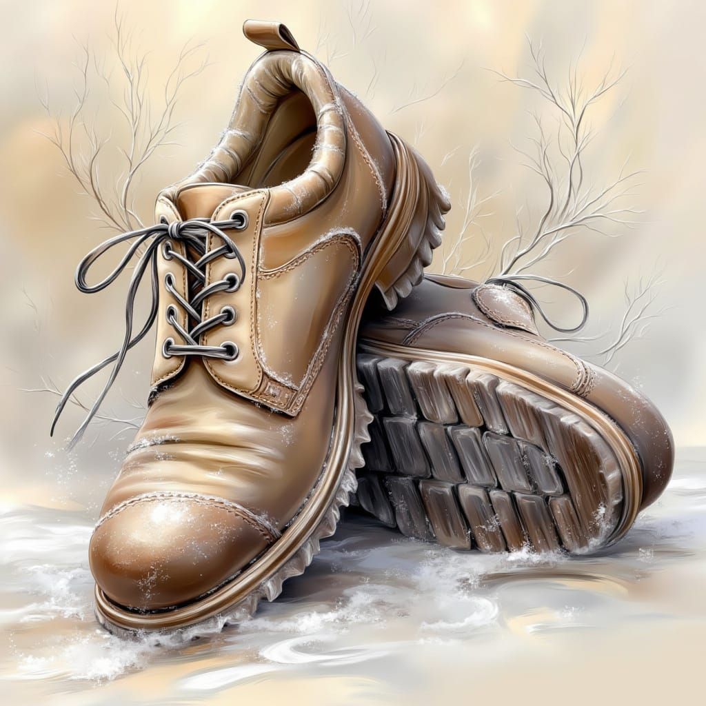 Worn Shoe Soles in Realistic Style