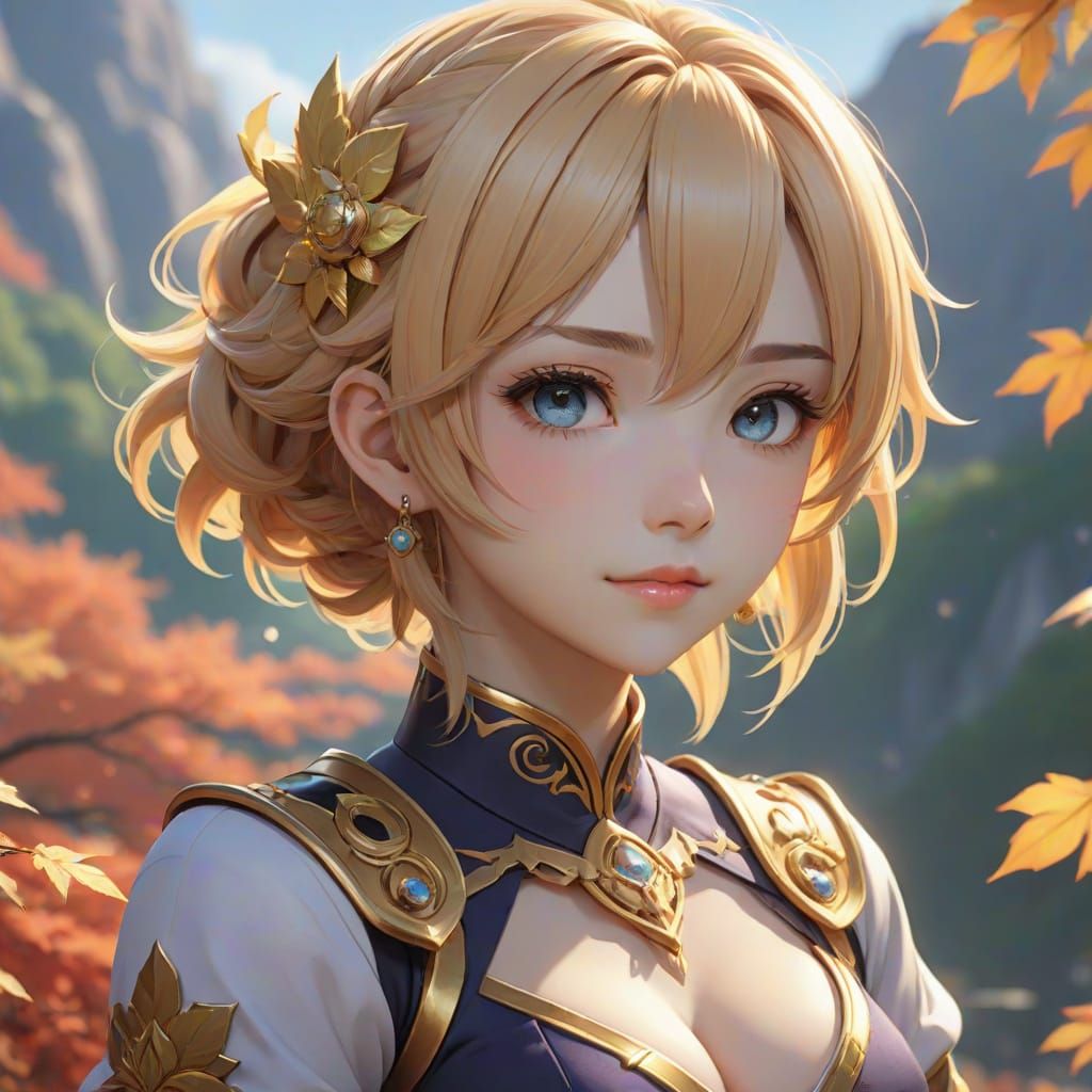 Anime Woman Merges With Landscape in 3D