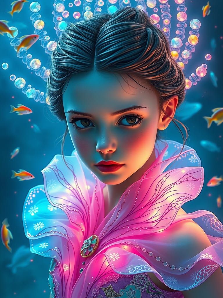 Surreal Princess in Cosmic Splendor