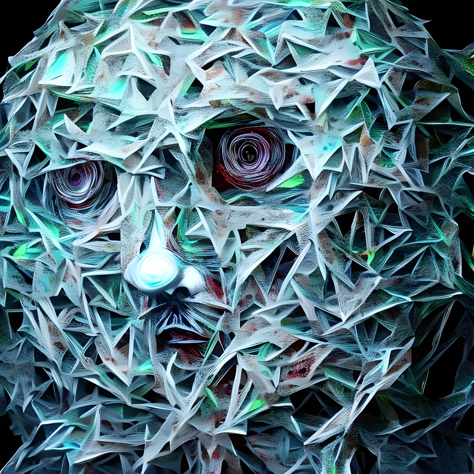 Eldritch Broken Glass Humanoid Sculpture