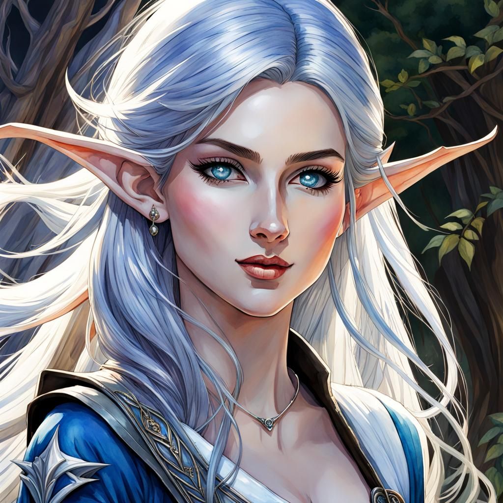 Whimsical Elf Minstrel in Watercolor Style