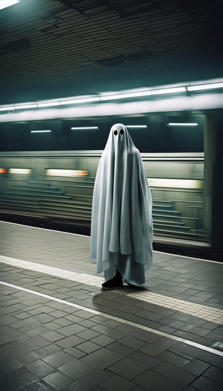 Ghost Waits at Abandoned Subway Station