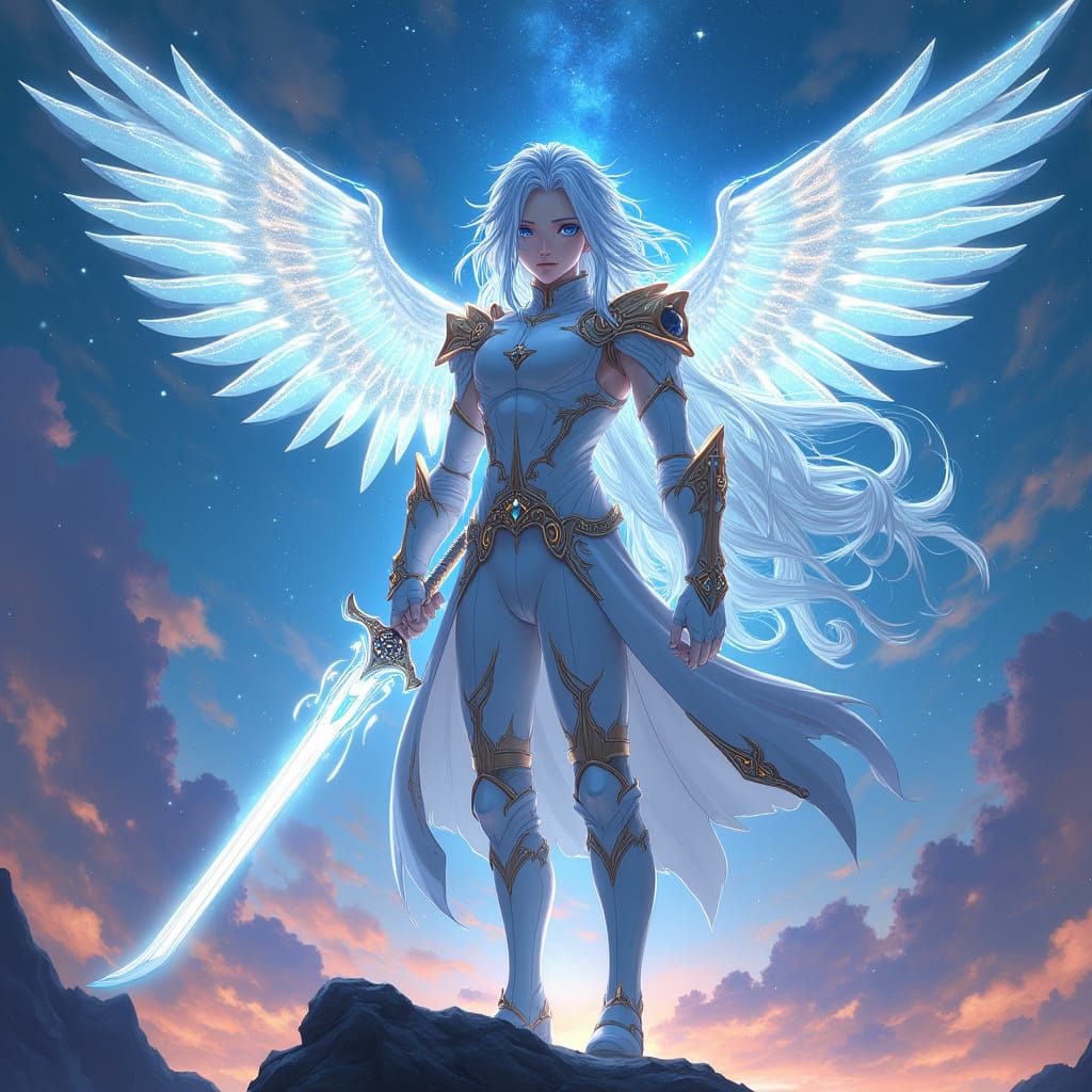Ethereal Warrior in Cosmic Realms