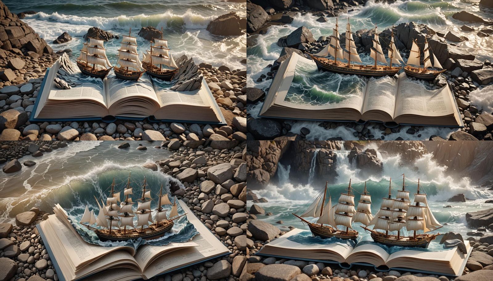 An open book, in his open pages there is a 3 dimensional pho...